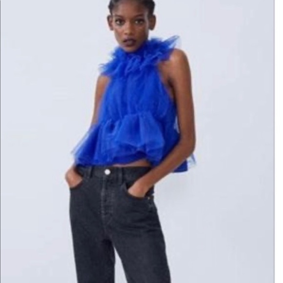 COPY - NWT Zara VOLUMINOUS TULLE TOP - Picture 4 of 8
